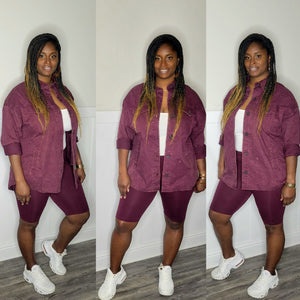 Shacket Lounge Set- Burgundy