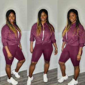 Shacket Lounge Set- Burgundy