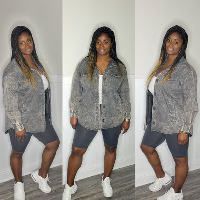 Shacket Lounge Set-Ash gray
