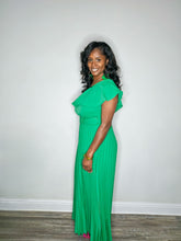 Load image into Gallery viewer, Summer Daze Cold Shoulder Maxi Dress-Kelly Green