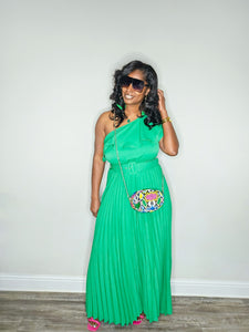 Summer Daze Cold Shoulder Maxi Dress-Kelly Green