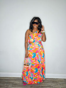 Summer Daze Cold Shoulder Maxi Dress Multi Colored Accessory Fix LLC