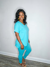 Load image into Gallery viewer, Plus Size Just Chill Set-Turquoise