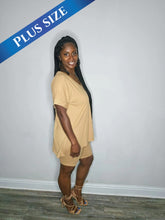 Load image into Gallery viewer, Plus Size Summer Chill Set-Camel