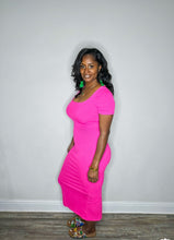 Load image into Gallery viewer, Jolie Midi Ribbed Dress-Fuchsia