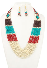 Load image into Gallery viewer, Multi-Colored Seed Bead Necklace Set