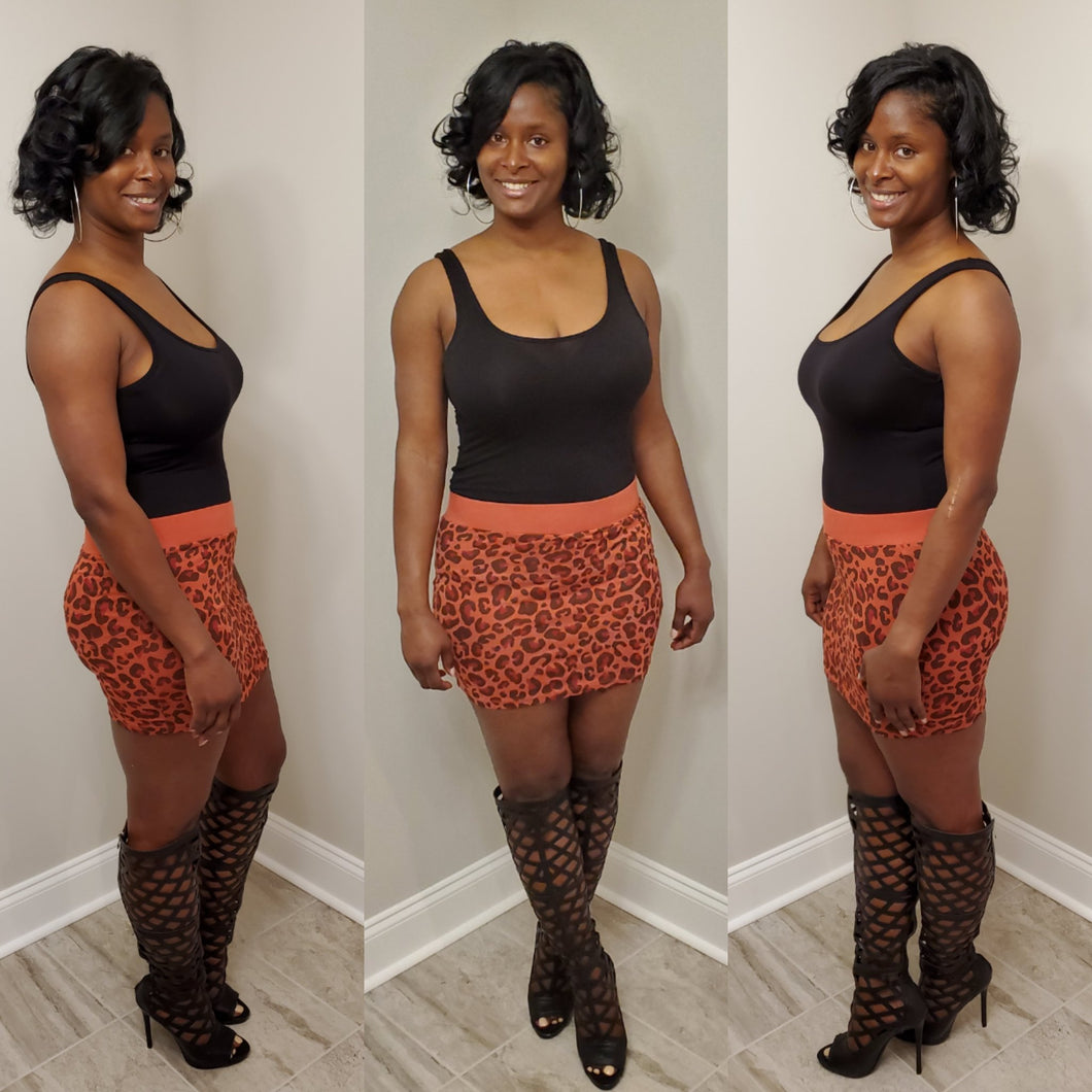 Animal Print Mini Skirt