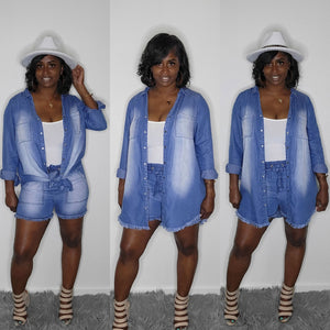 Chambray Short Set