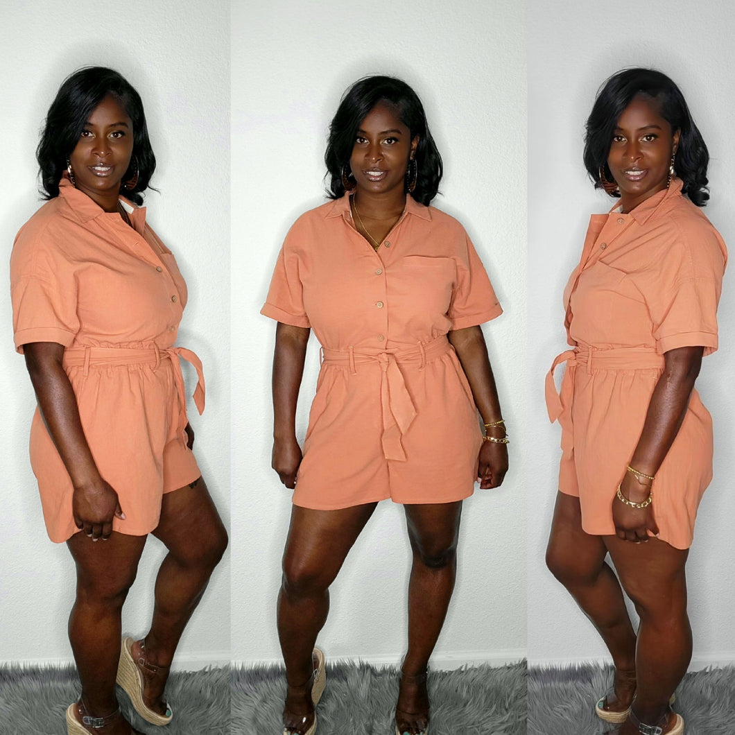 A Touch of Class Romper-Buttery Orange