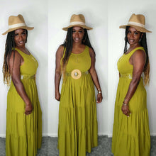 Load image into Gallery viewer, Baby Doll Maxi Dress-Olive Mustard
