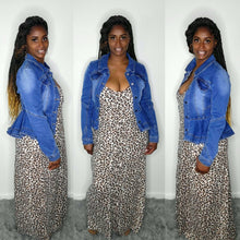 Load image into Gallery viewer, Leopard Cami Spaghetti Strap V-Neck Dress