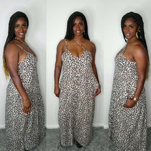 Load image into Gallery viewer, Leopard Cami Spaghetti Strap V-Neck Dress