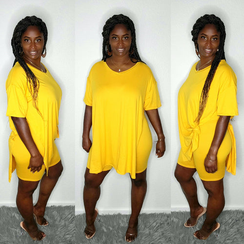 Plus Size Everyday Essential Set-Yellow