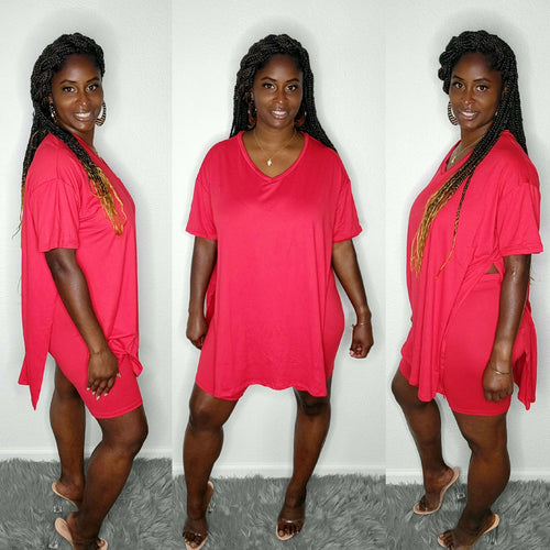 Plus Size Everyday Essential Set-Red