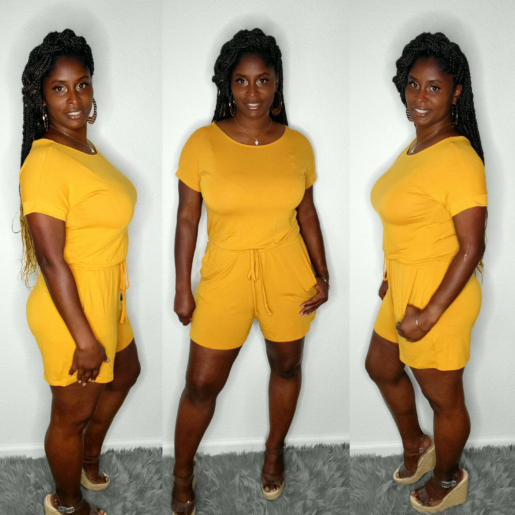 Spring Romper-Mustard