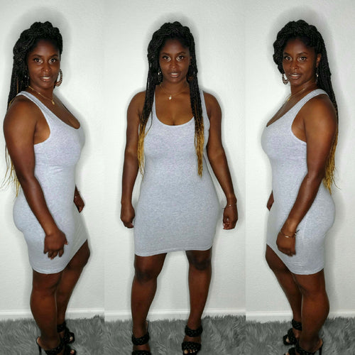 Razorback bodycon dress-gray