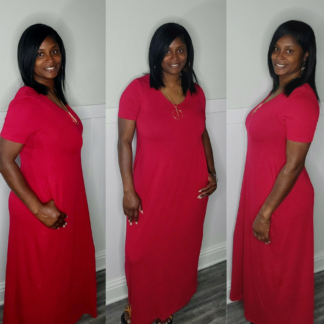 Lillian Maxi Dress-Burgundy