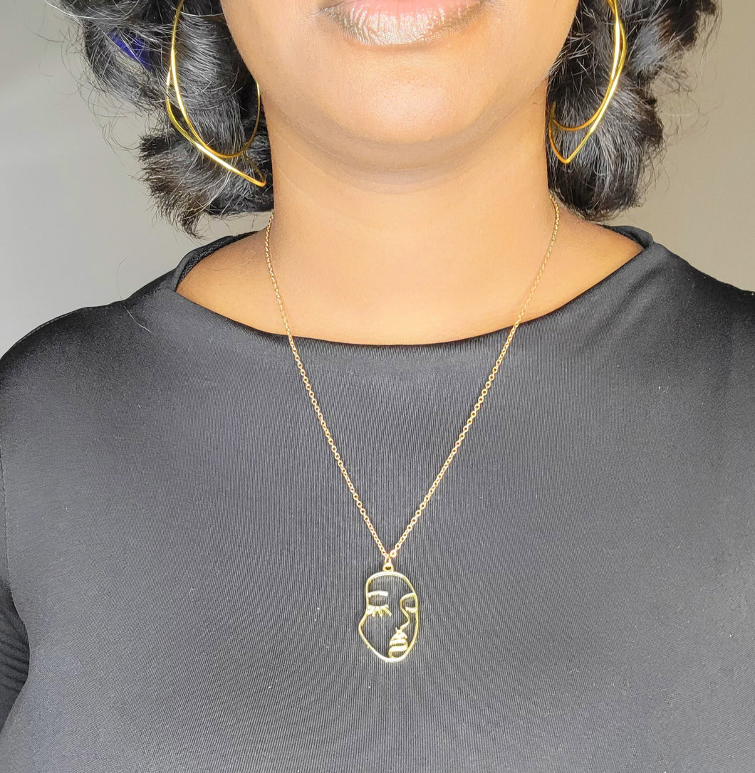 Open Face Necklace-Gold *RESTOCKED*