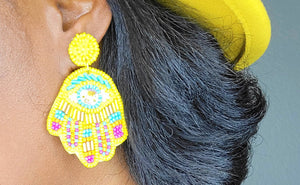 Hamsa Beaded Earrings