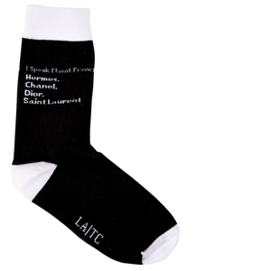 I speak French socks-black