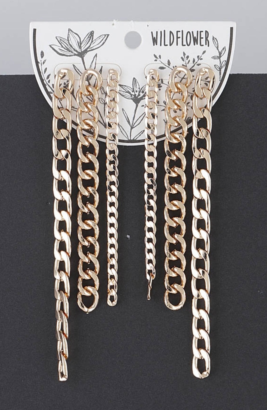 Drop Chain Link Earrings-3 pack