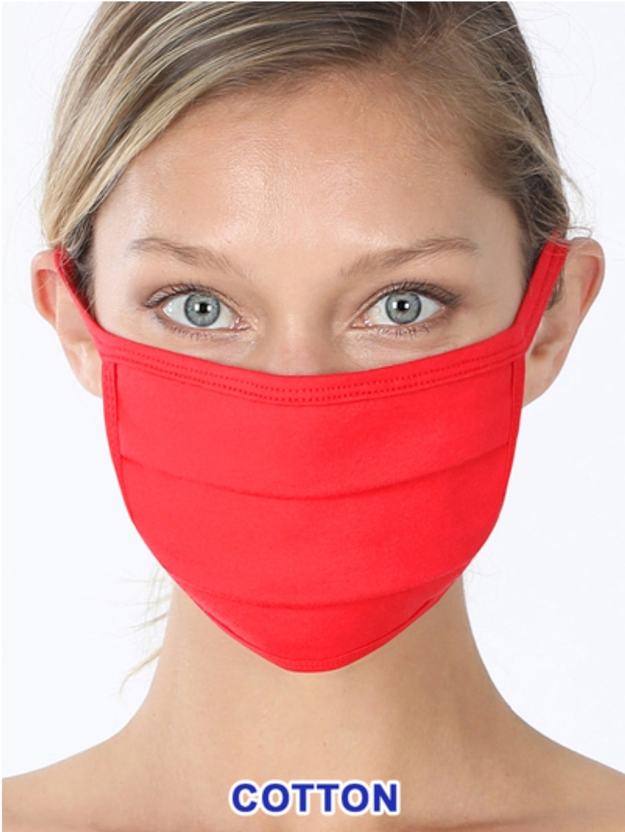 Cotton face mask-red