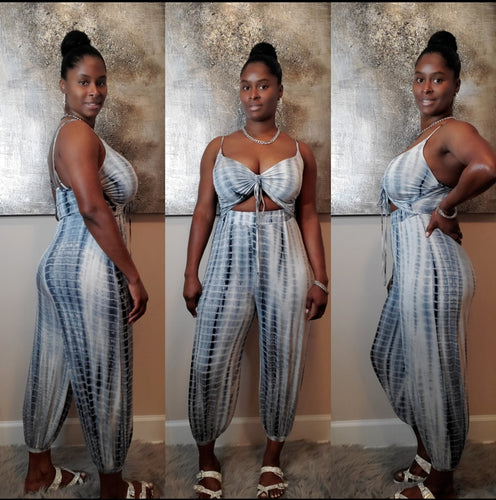 Slay The Day Jumpsuit-Blue