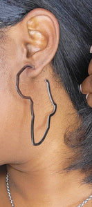 Africa shaped earrings-Silver