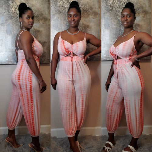 Slay The Day Jumpsuit-Orange