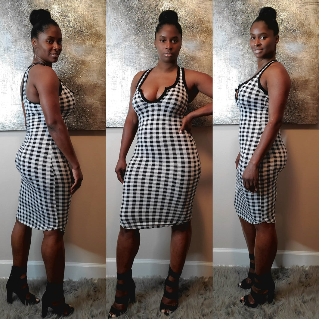 Bodycon Dress-Gingham