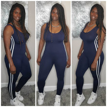 Load image into Gallery viewer, Side Stripe Jumpsuit-Navy