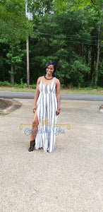 Striped Cross Back Jumpsuit