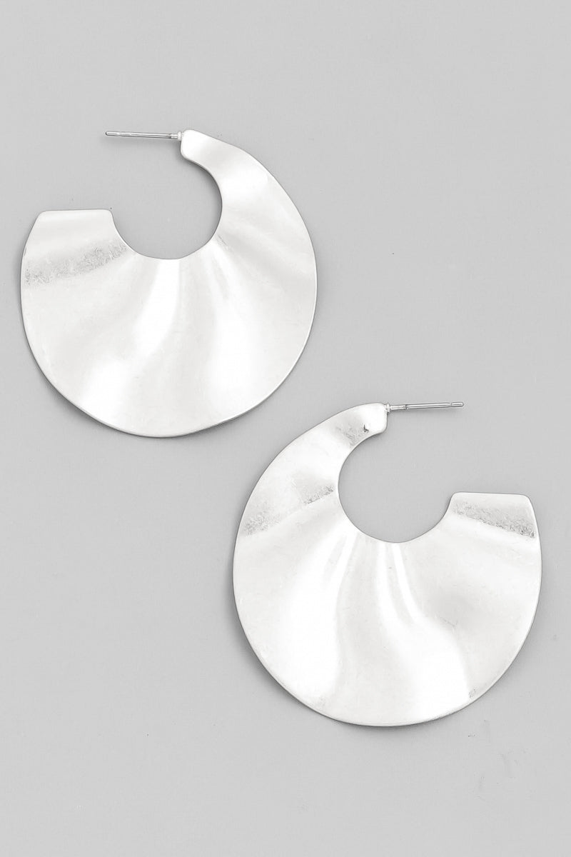 Wavy Disc Earrings